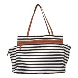 DSW Exclusive Striped Canvas Weekender Overnighter TOTE BAG FITS 17" Laptop